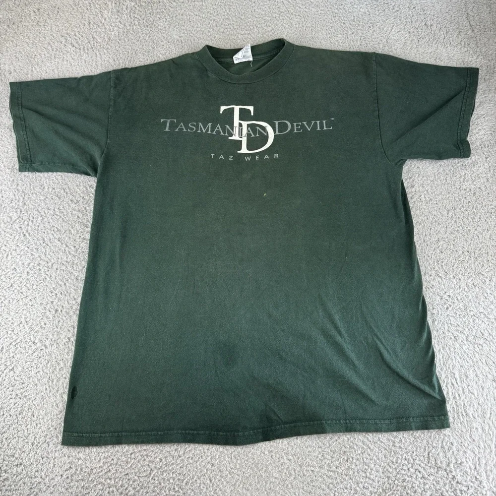 Taz Wear Shirt Tasmanian Devil Looney Tunes‎ 90s Tultex Men's Size Xl Green